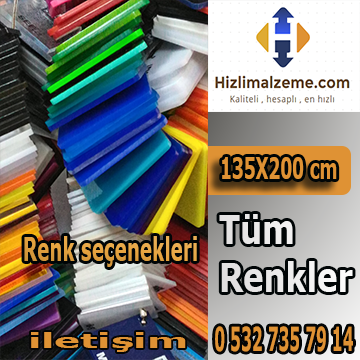 Renkli Akrilik Dökme Pleksi Levhalar 135x200 cm
