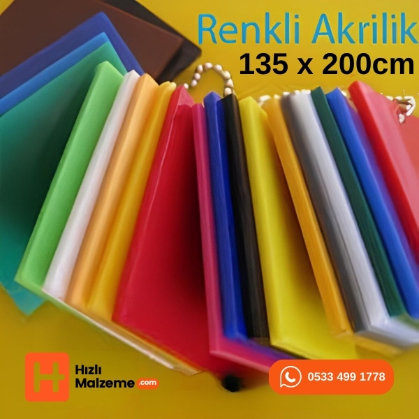15 mm Renkli Akrilik Dökme Pleksi 135x200 cm
