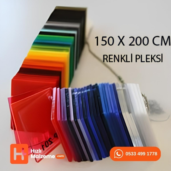 3 mm Renkli Akrilik Dökme Pleksi 150x200 cm