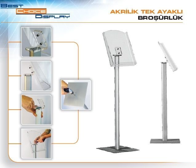 Dekoratif ayaklı Akrilik broşürlük