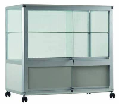 Vitrin banko sürgülü çift kapı dolaplı