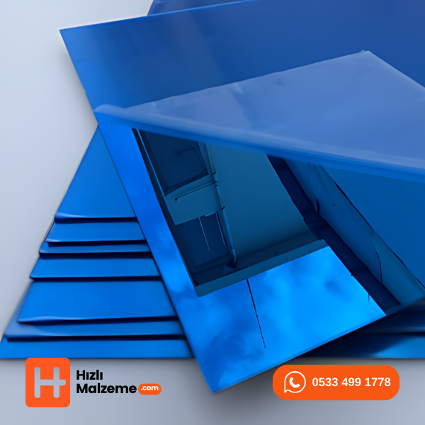 1.8 mm Mavi Yapışkansız Ayna Pleksi Akrilik 122x244 cm