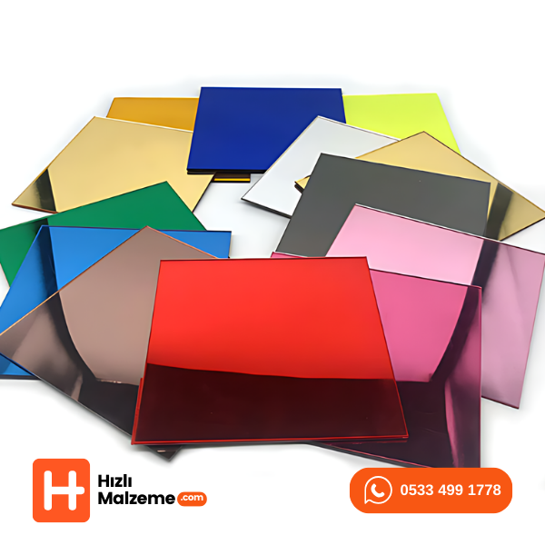 61x122 cm 4 Eşit Parça Renkli Ayna Pleksi Akrilik