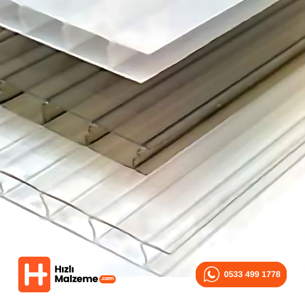 4 mm 210x600 cm Şeffaf Beyaz Bronz Oluklu Polikarbon Levha