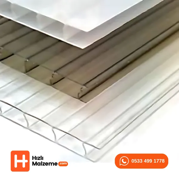 4 mm 210x600 cm Şeffaf Beyaz Bronz Oluklu Polikarbon Levha