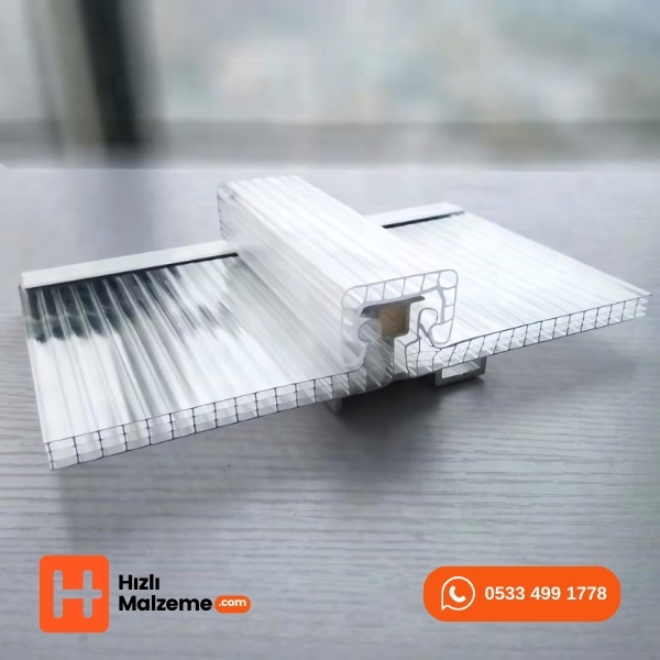 8 mm Kilitli Sistem Polikarbon Panel  -Şeffaf 8 mm Kilitli Sistem Polikarbon Panel  -Şeffaf
