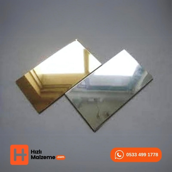 4 mm Gümüş Ayna Desenli ve Altın Ayna Desenli Alüminyum Kompozit Panel 125x320 cm