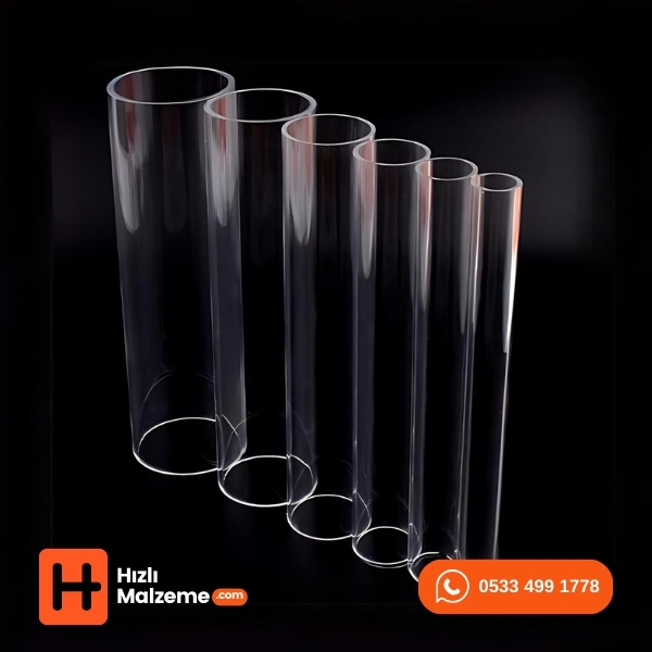 20/16 Çap 2 Metre Boy Akrilik Yuvarlak Boru Şeffaf