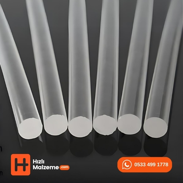 15 mm Akrilik Yuvarlak Çubuk - Şeffaf 2 Metre Boy