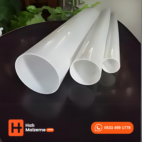 150/144 Beyaz Pleksi Yuvarlak Boru Boy 2 metre