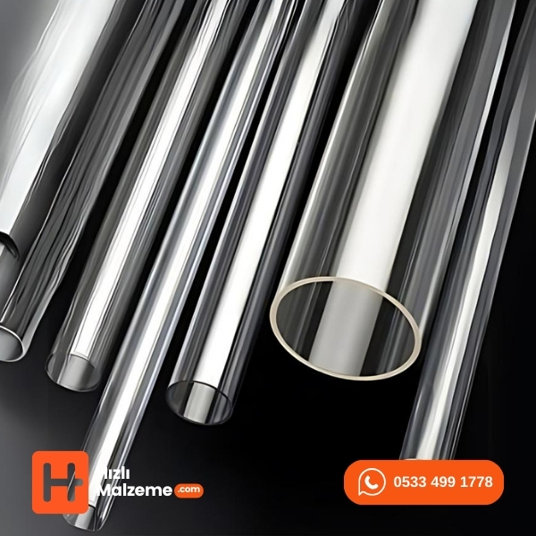 70/65 Çap 100 Cm Boy Akrilik Yuvarlak Boru Şeffaf